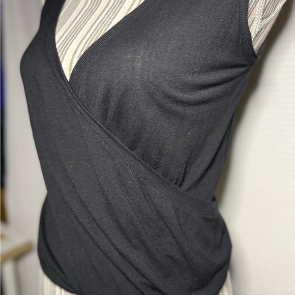 AllSaints Black Wrap Tank Top Size S Wardrobe Staple - Picture 2 of 6